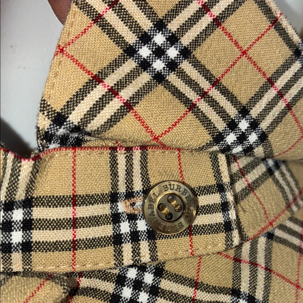 BURBERRY LONDON Blue Label dress black tan Classic plaid button down. VTG 38 EUC - Picture 8 of 17